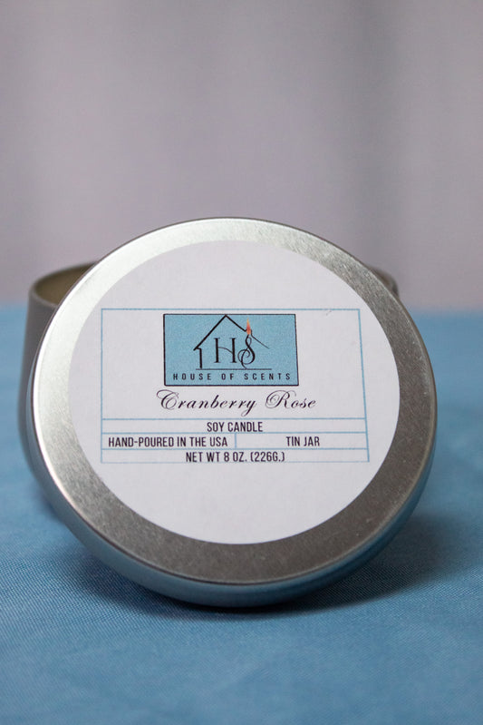 Cranberry Rose Signature Tin Candle